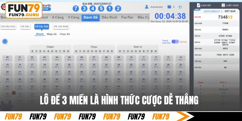 Lô đề 3 miền là hình thức cược dễ thắng